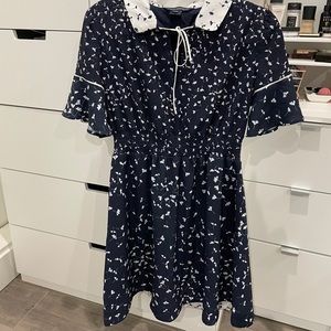 French connection navy dress with pattern